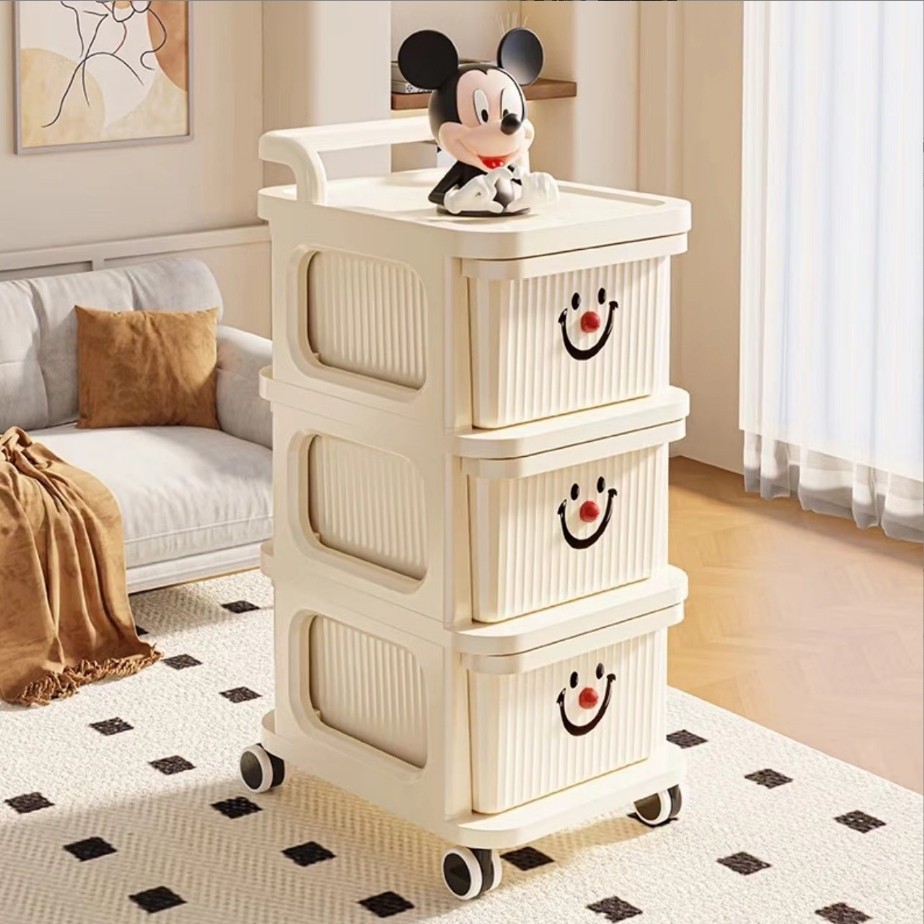 Drawer storage cabinet Creamstyle snack organizer noinstallation storage rack drawerstyle household 