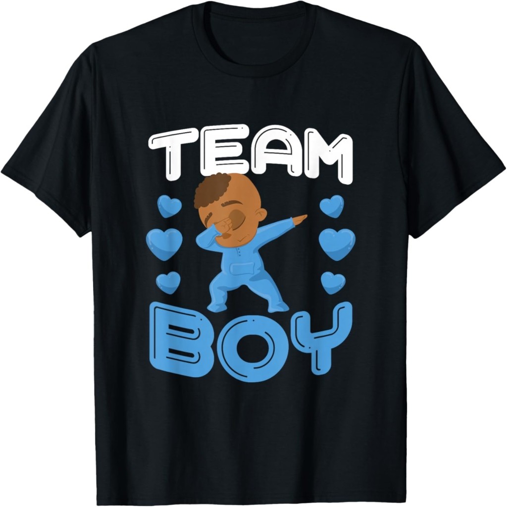 Áo thun Cool Team Boy Gender Reveal Dabbing Black Baby It's A Boy T-Shirt