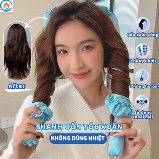 Máy uốn tóc tự nhiên không dùng nhiệt, bộ phụ kiện đầy đủ bao gồm cả dây buộc tóc