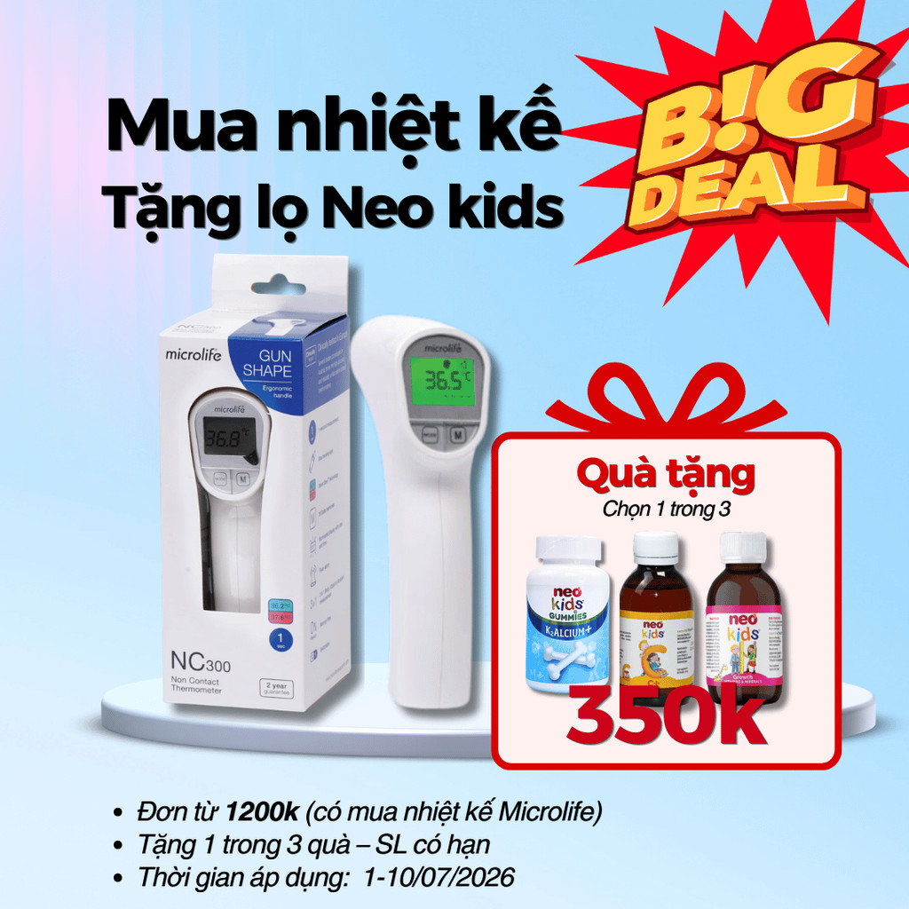 Nhiệt kế hồng ngoại đo trán Microlife NC300 - Đo nhanh, chính xác, 3 trong 1
