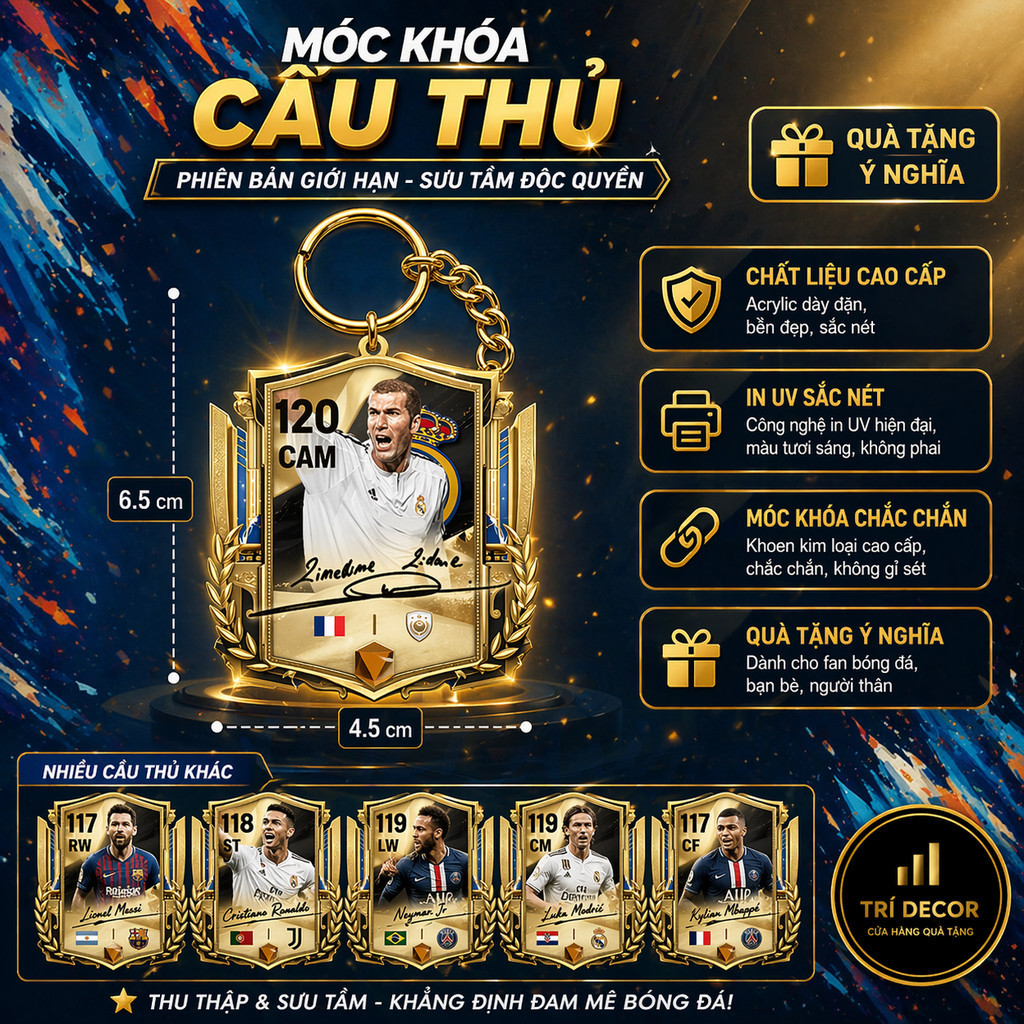 Móc Khóa Chữ Ký FC Mobile Móc Khóa Bóng Đá Thẻ Cầu Thủ Messi, Ronaldo, Neymar phiên bản chữ ký