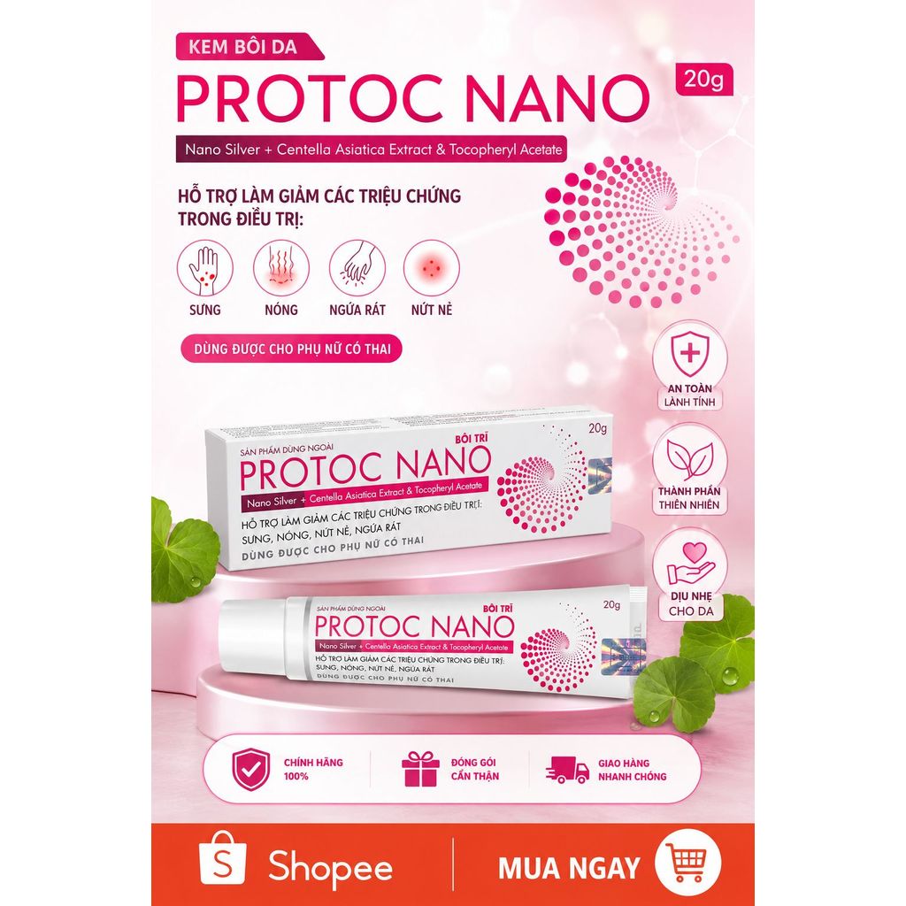 Gel bôi trĩ Protoc Nano Giải pháp mát dịu, chăm sóc da hiệu quả cho người bị trĩ, táo bón, nứt kẽ hậ