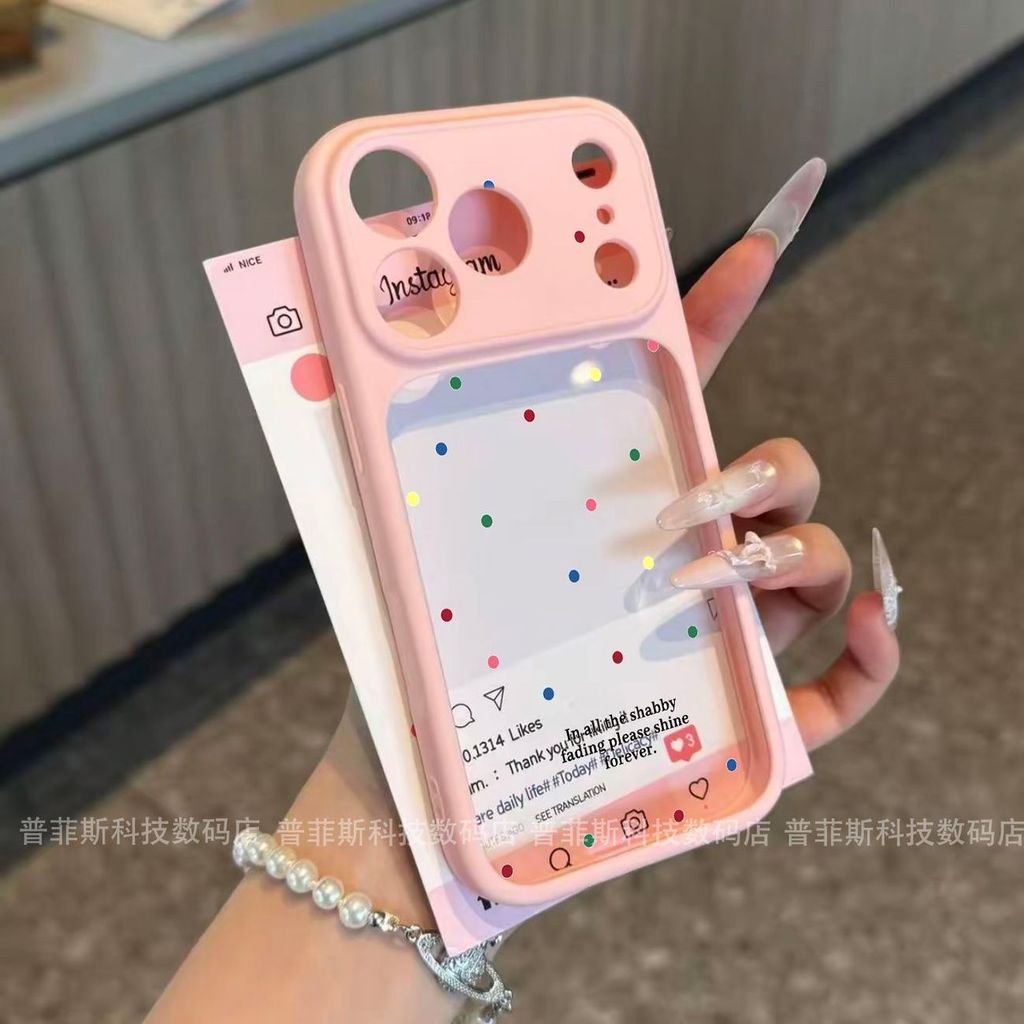 Ốp Điện Thoại Thích Hợp Cho iPhone 11 12 13 14 15 16 17 Pro max Plus Air Đơn Giản Chấm Bi Chống Sốc 