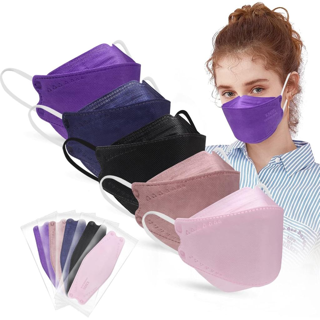 KN95 Khẩu Trang 50 Gói 4 Lớp Buộc Thuốc Nhuộm Thoáng Khí An Toàn Khẩu Trang Nhiều Màu Cốc Bụi Dùng M