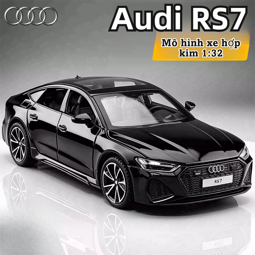 Mô Hình Audi RS7 1:32 Hợp Kim Cốp Xe Mở Được Bánh Trước Xoay Bẻ Lái Đèn Pha Hậu Siêu Đẹp