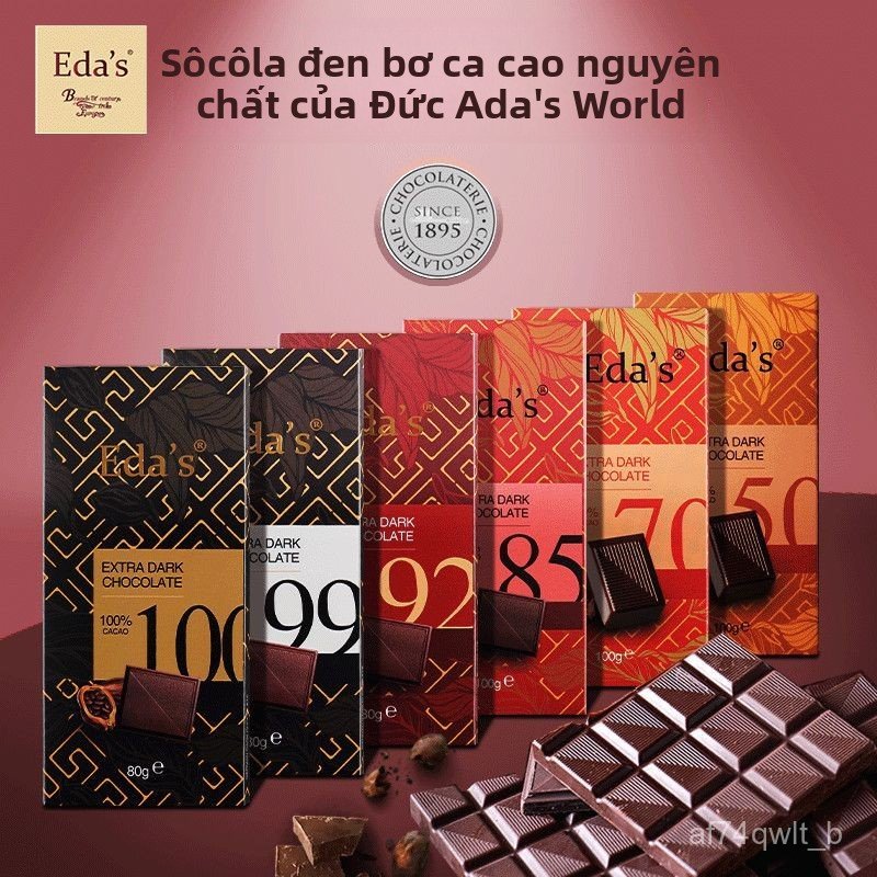 Socola đen nguyên chất Eda's Đức 50%-100% cacao thanh, cao cấp, giao nhanh