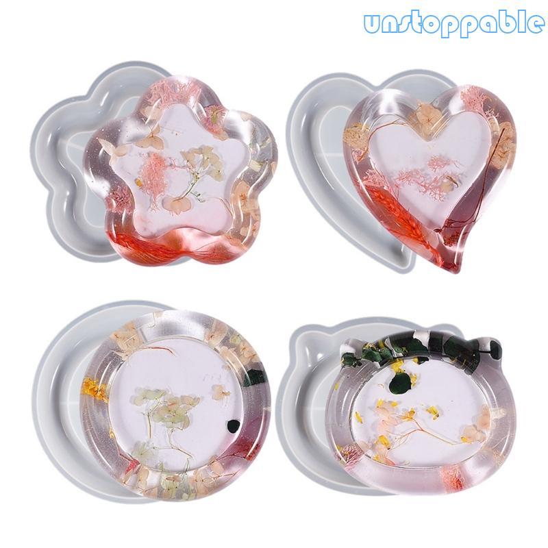 Unstop * Khuôn Gương Hoa DIY Làm Nhựa Geode Lát Đế Lót Ly Thảm