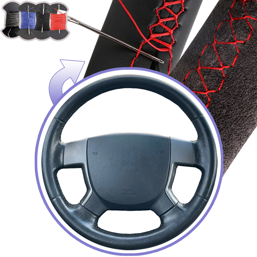 Premium-Custom Model 38CM Hand Stitch Microfiber Da Vô Lăng Ô Tô Dành Cho Geely EMGRAND EC715 EC718 