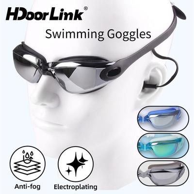 Kính bơi HdoorLink Ống kính gương chống sương mù chống nước có nút tai silicon mềm Kính dưới nước