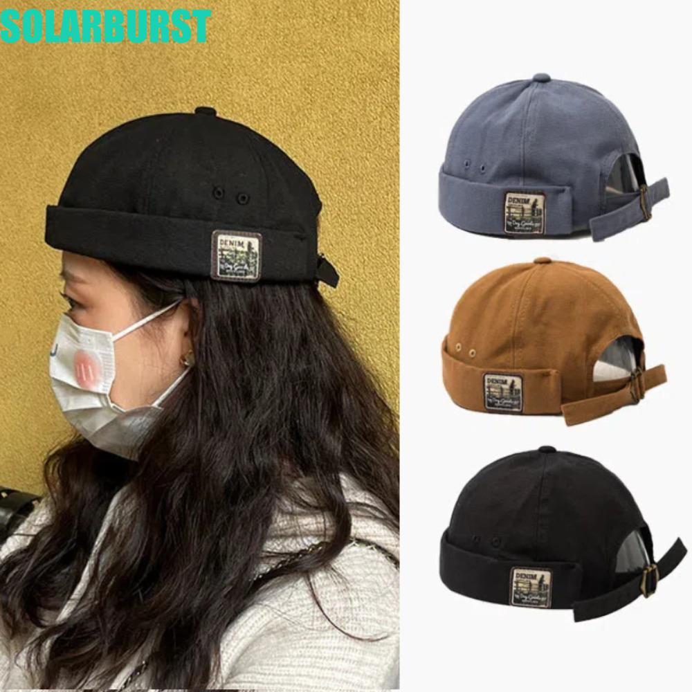 SOLARBURST Nam Nữ Skullcap, Mũ Không Vành Cotton Unisex, Retro Docker Cap Màu Gorras Dưa Docker Cap 
