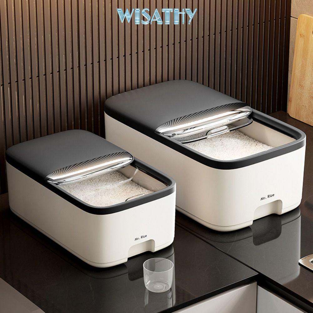 WISATHY Hộp đựng gạo WISHY, Bình kín dung tích lớn 5 / 10kg, Hộp đựng thực phẩm hạt chống côn trùng 