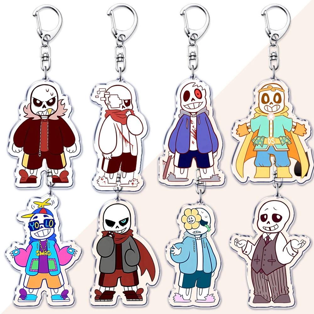 Hot Game Deltarune Sans Undertale Keychains for Women Accessories Frisk Papyrus Pixel Pixel Ar