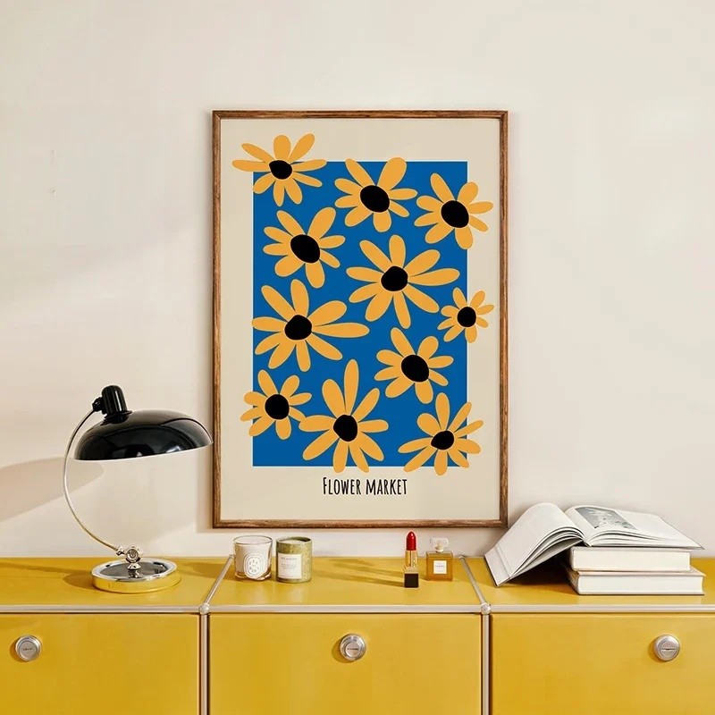 8IWS Áp Phích Hoa Hiện Đại Tranh Canvas Tối Giản In Hoa Đẹp Cho Phòng Khách Trang Trí Nhà Cửa
