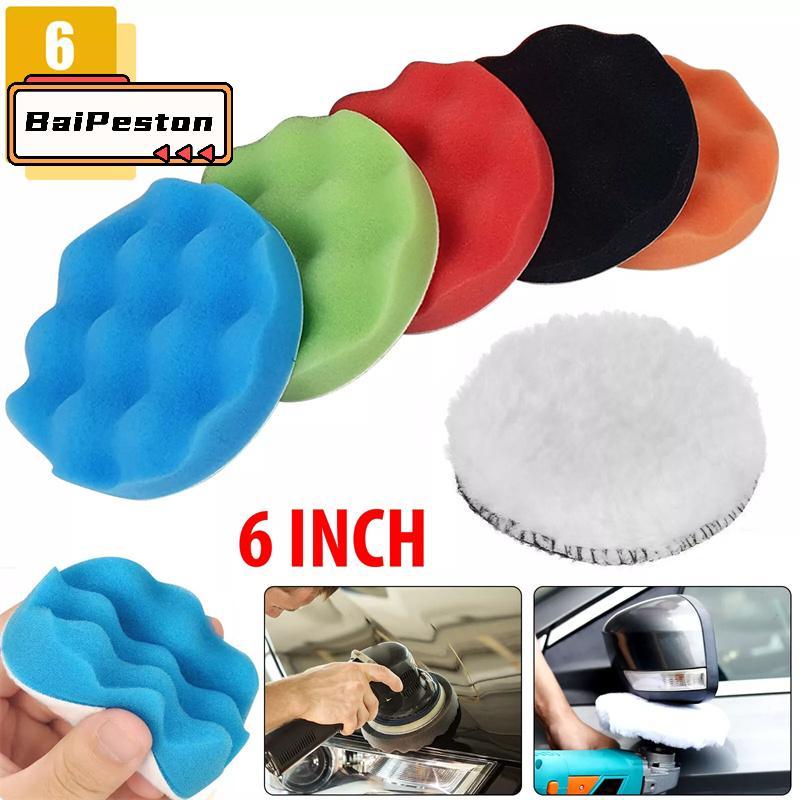 [BaiPestonV] 6 Pa 6 Inch pound Miếng đánh bóng đánh bóng Bộ miếng bọt biển cắt cho máy đánh bóng ô t