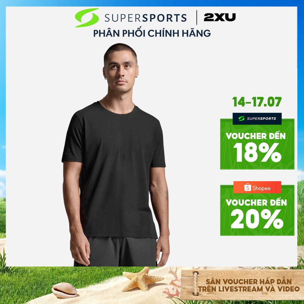 Áo Thun Nam 2XU Motion Cotton Flex - MR7427a-BLK/BLK