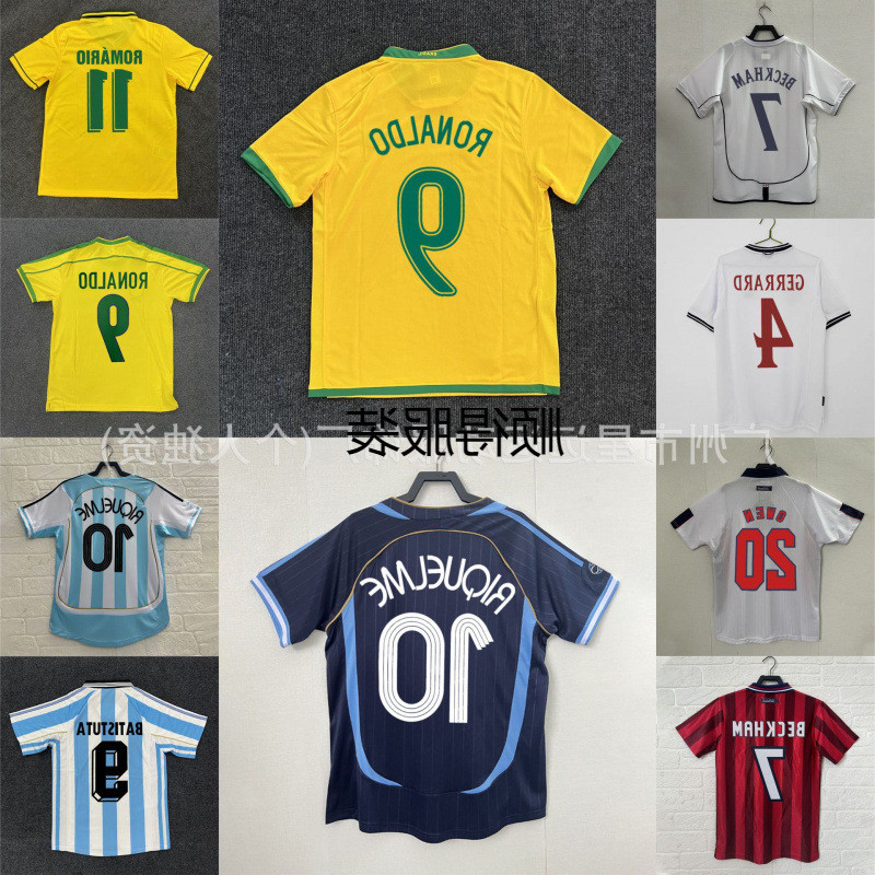 2006 Brazil Anh Beckham Argentina Retro Jersey 2026 World Cup Áo thun bóng đá