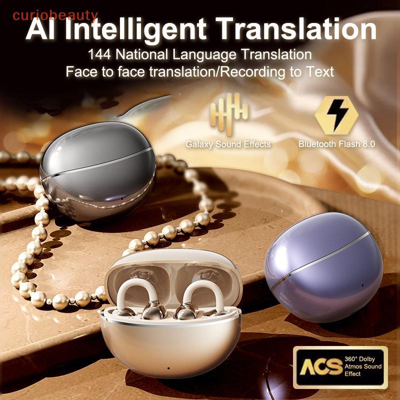 [CURUI] Tai nghe Kẹp tai Tai nghe không dây AI Translator Earbuds 144 ngôn ngữ Tai nghe dịch tiếng ồ