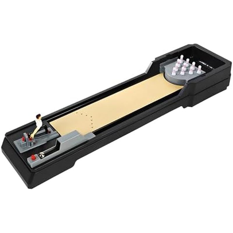 Tabletop Bowling Game Set, 10-Pin Alley, Mechanical Play, 6+ | Large 25.5” Bowling Toy, Side-track R