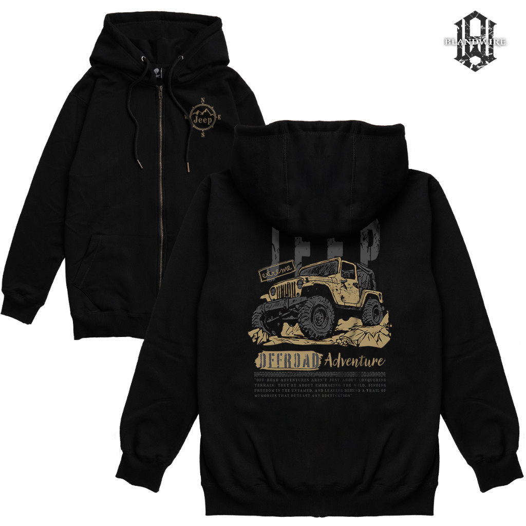 Jeep Extreme Adventure Series Offroad Áo Hoodie có dây kéo 4x4 ngoài trời