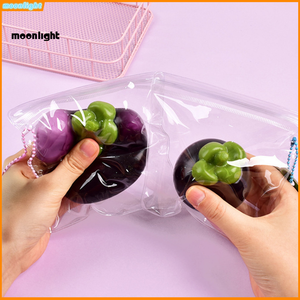 [MO] 3 Đồ chơi bóp giảm căng thẳng Mangosteen mô phỏng - Quả bóng Fidget tăng chậm để chơi lo âu Giả