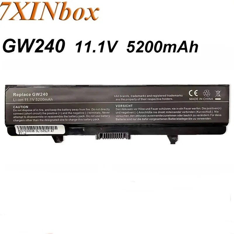 7XINbox GW240 GW252 11.1V 5200mAh Pin Laptop Cho DELL Inspiron 1525 1526 1545 1546 Vostro 500 14 144
