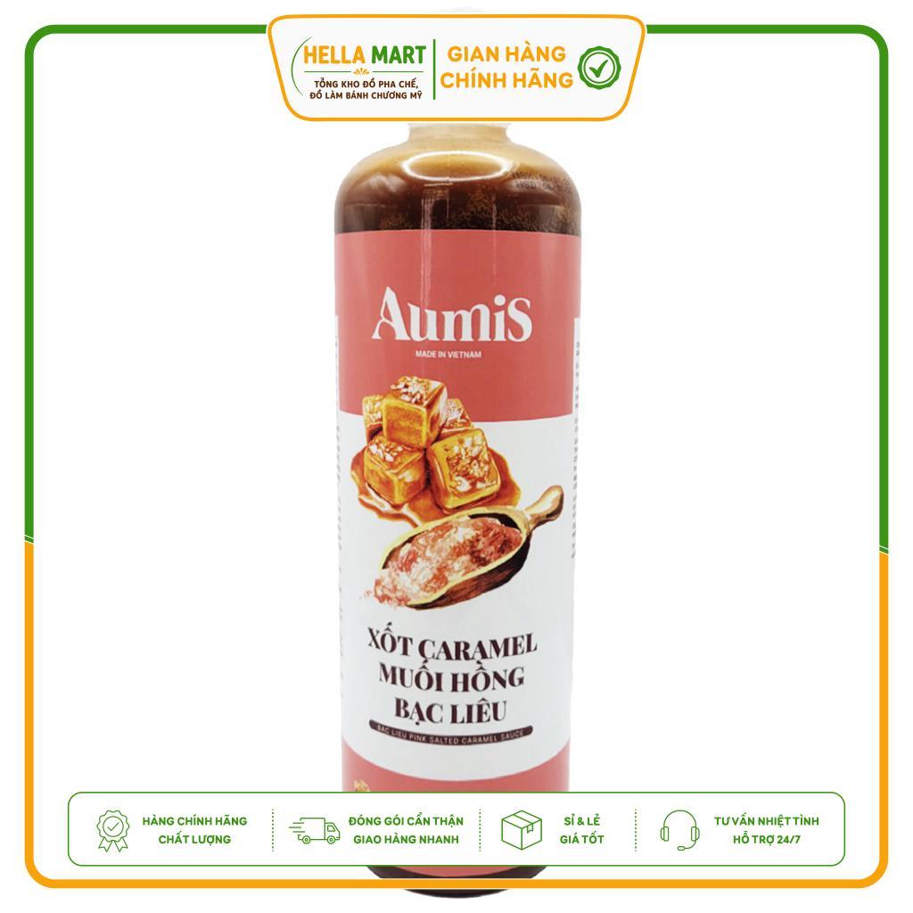 Xốt Caramel Muối Hồng Bạc Liêu Aumis 640g Xốt Pha Chế Làm Bánh Trang Trí Đồ Uống Đá Xay Cà Phê