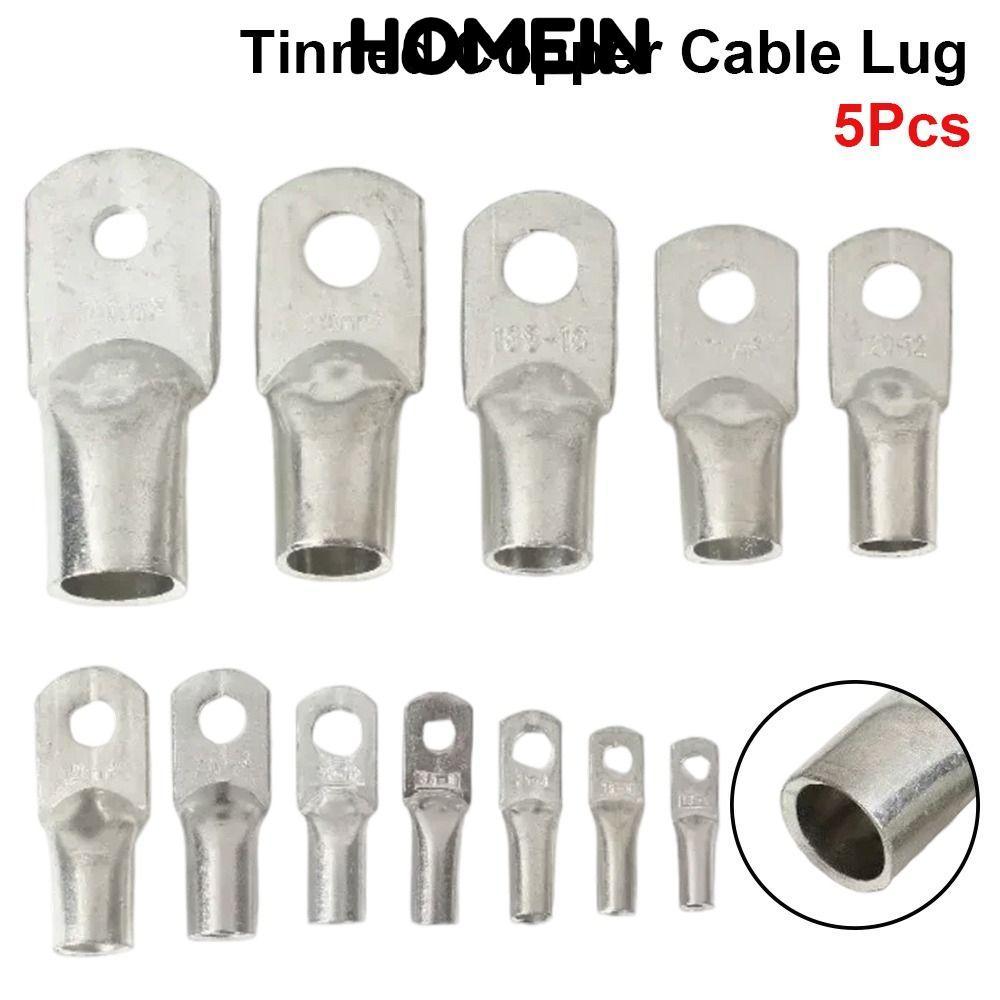 HOMEIN 5 Chiếc Vòng Uốn Thiết Bị Đầu Cuối, M6 / M8 / M10 / M12 14-2AWG Đồng Đóng Hộp Cáp Lug, Bền 6 