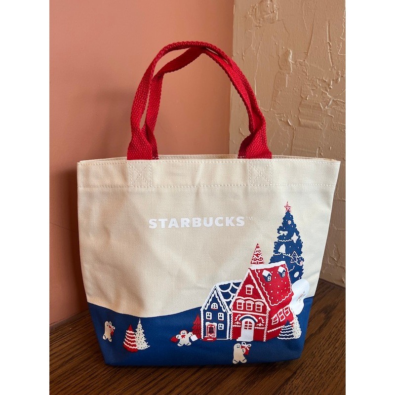 Ad4 Starbucks Holiday Cookie House Túi Quà Tặng 2025 Túi Tote Giáng Sinh Starbucks 2025