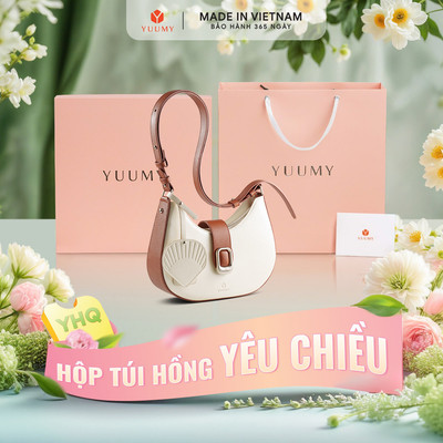 Bộ hộp quà YUUMY (Túi đeo vai nữ YUUMY YN320 + Hộp quà YHQ2 + Túi giấy YTG2 + Túi rút BVR3838 + Thiệp cảm ơn YBT1)