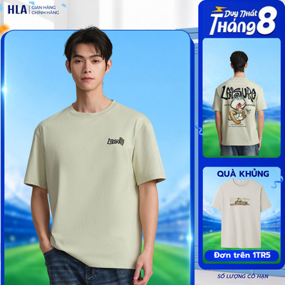 [TẶNG ÁO ĐƠN TỪ 1M5] Áo Thun Nam HLA In Hình Họa Tiết Trẻ Trung, Form Rộng Thoải Mái, Thấm Hút Tốt, Dễ Mặc