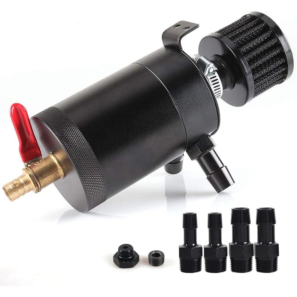 Bộ hộp đựng dầu với 4 bộ điều hợp + Bộ lọc xả Van xả 2 cổng (1 oulet + 1 đầu vào) Bộ tách dầu bằng n