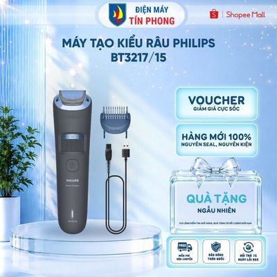 Máy Tạo Kiểu Râu Philips BT3217/15 - Lưỡi Cắt Tự Mài - 20 Cài Đặt Chiều Dài | Bảo hành 24 tháng
