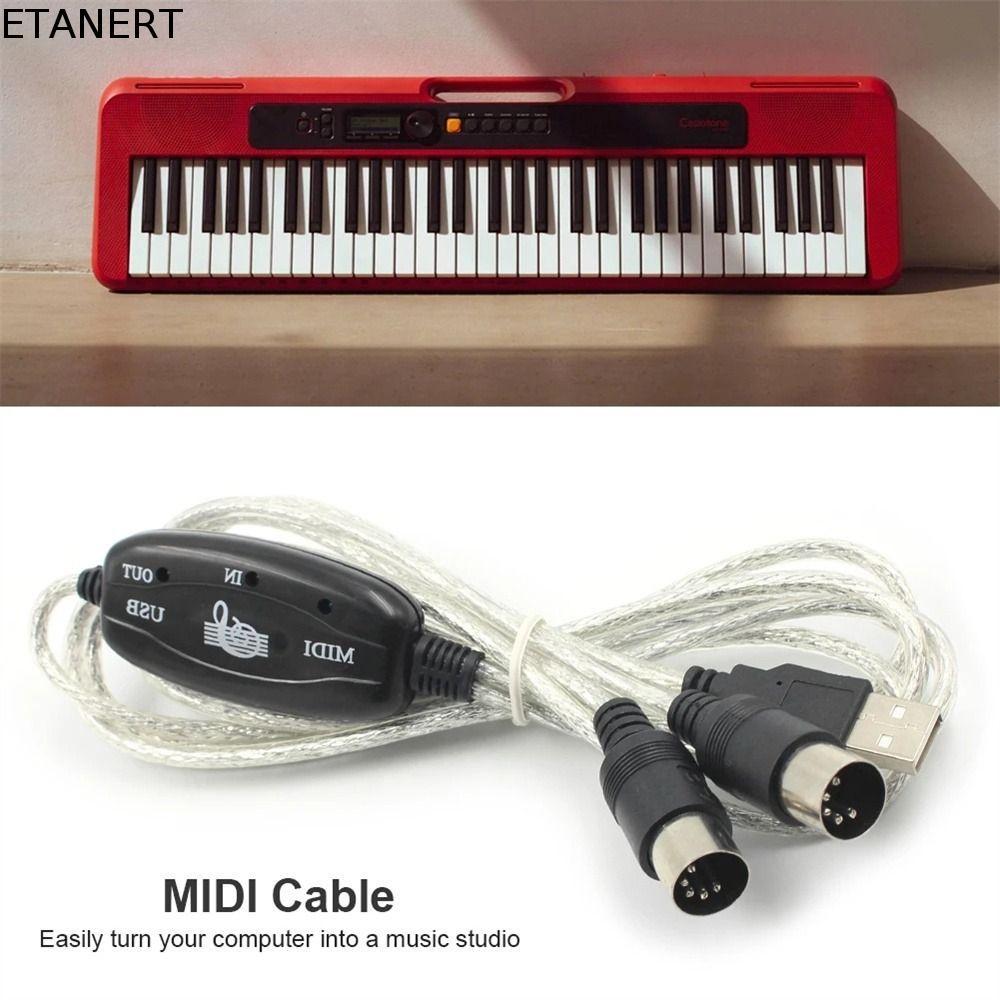 EATRE MIDI sang USB Dây nối dài Giao diện MIDI hữu ích Dây nhạc âm thanh cho bàn phím PC USB In Out 