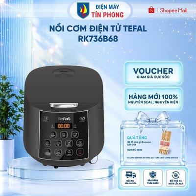 Nồi cơm điện tử Tefal RK736B68 - 1.8L - 750W - Lòng nồi dày 1.985mm-Hàng chính hãng - Bảo hảnh 2 năm