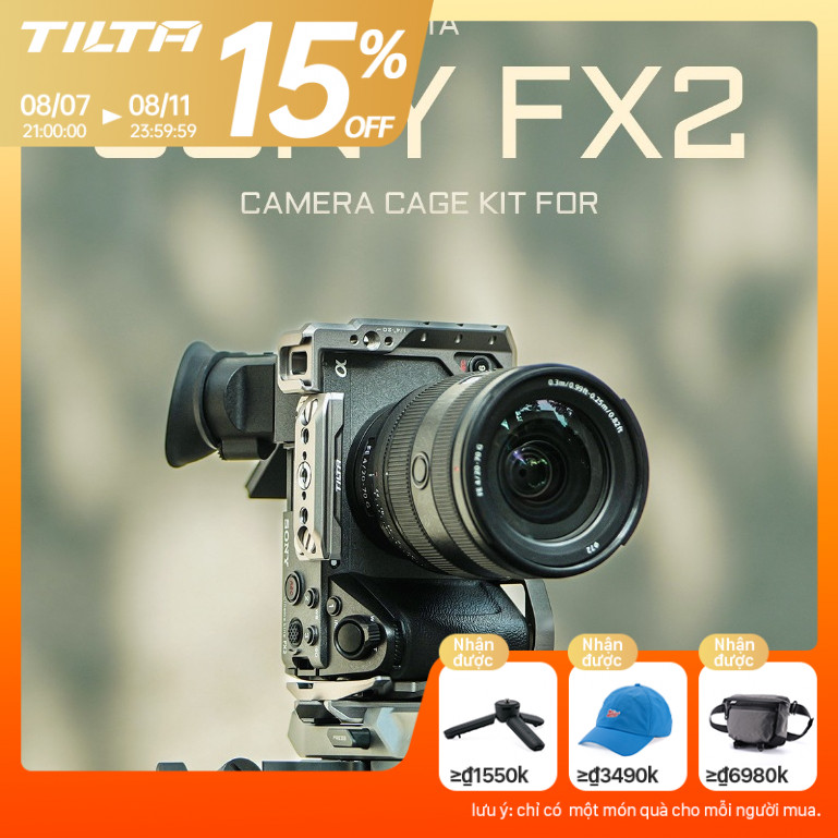 Bộ lồng máy ảnh TILTA SONY FX2 Pro với tấm đế Arca cầm tay cho Sony FX2 Khung bảo vệ máy ảnh phim Fu