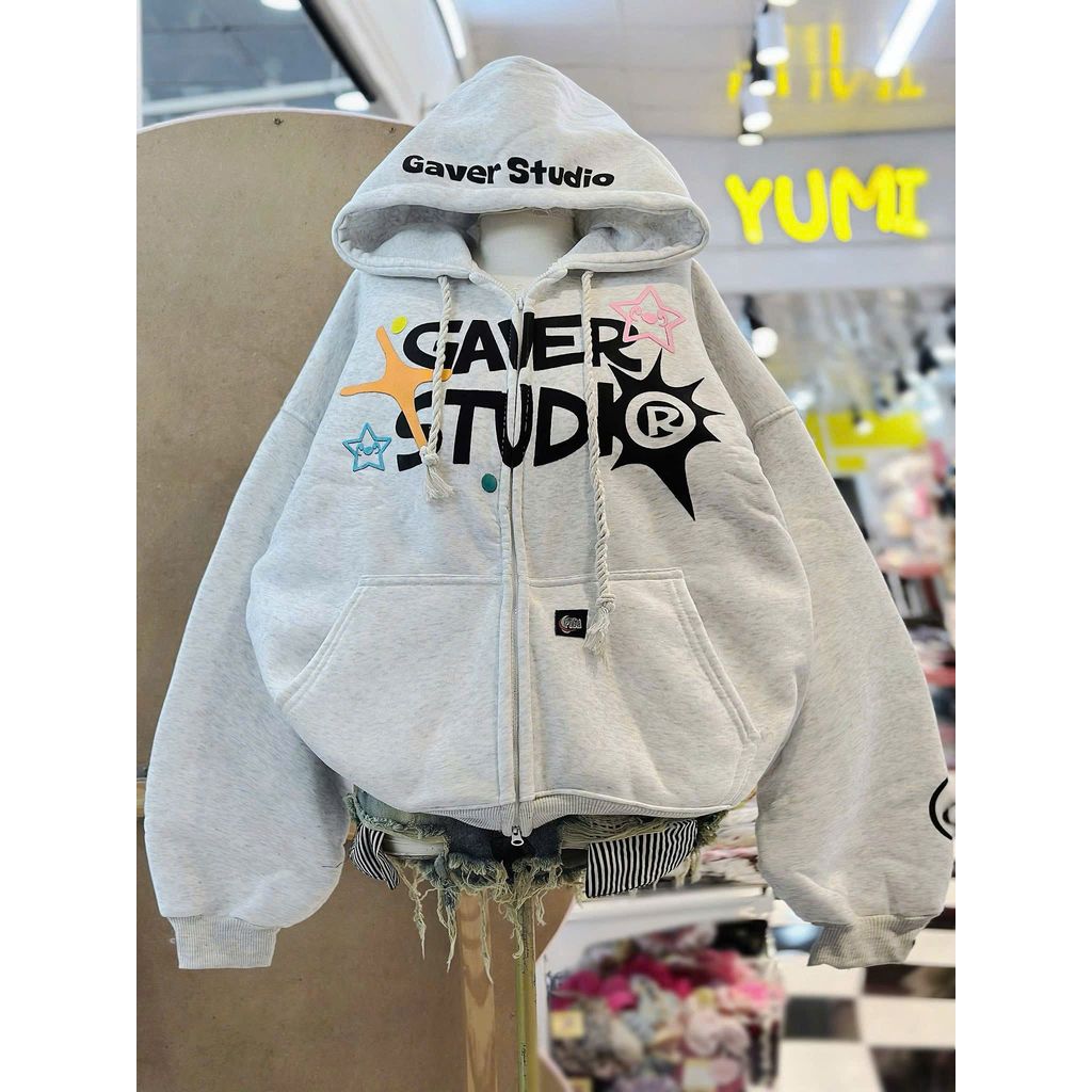 Áo Khoác Hoodie Nam Nữ Nỉ Bông In Nổi Boxy Millon D0 llar Áo Nỉ Bông Khóa 2D Cá Tính