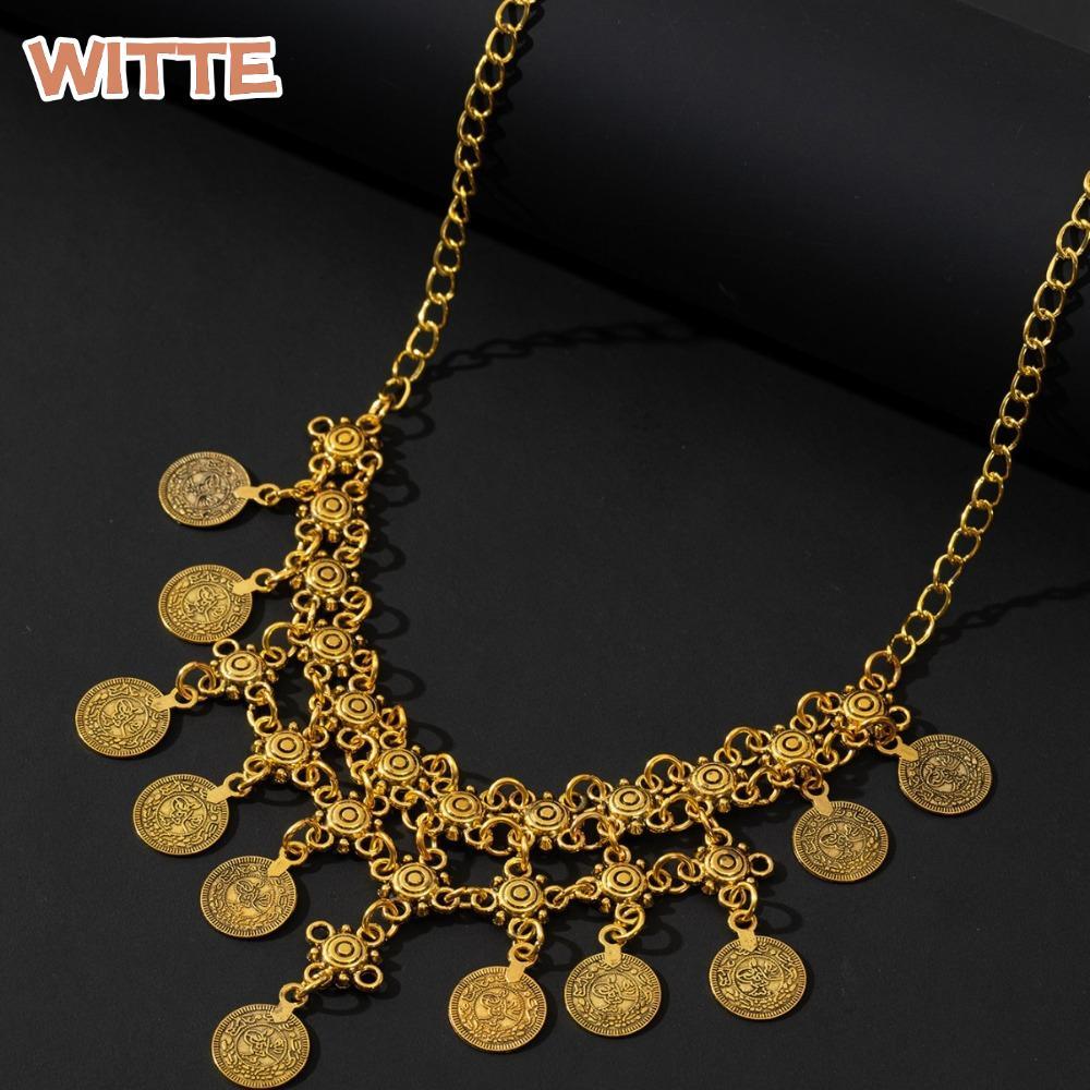 Vòng cổ tua rua WITTE, Vòng cổ tiền xu đa năng phong cách Bohemian, Vòng cổ Bohemian cổ đa năng dành