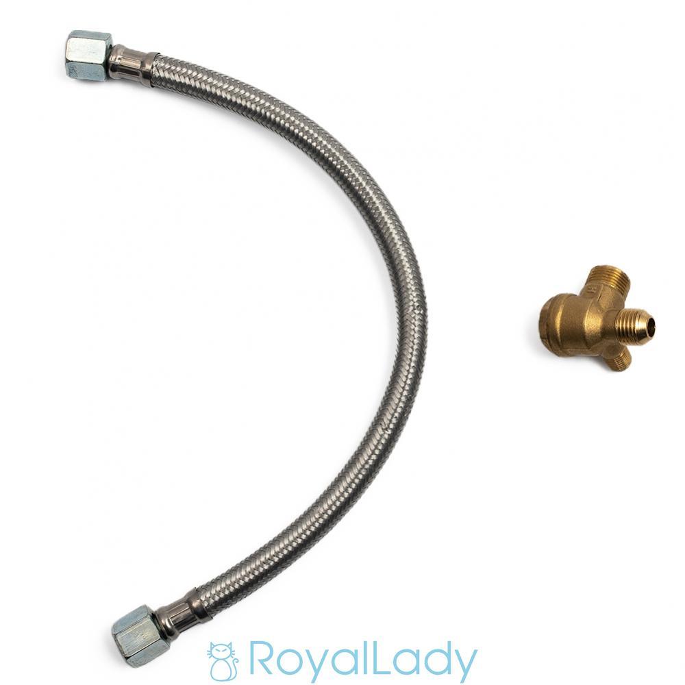 #ROYALLADY#Brass Check Valve for Oil Air Compressor 2PCSset 350mm Connecting Pipe