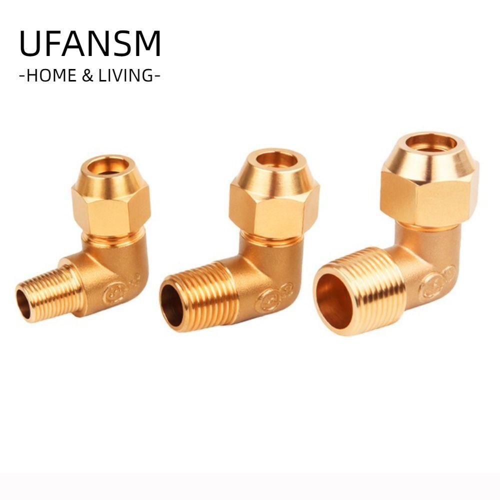 UFASM Flare Elbow, Đồng thau Flare Seal Nam Flare Lắp, Dễ dàng lắp đặt Nam Ren 90 độ Ống đồng Dây th