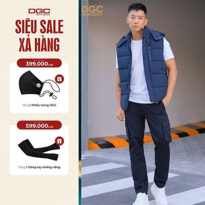 Áo khoác Gile Nam DGCs - Áo khoác nam 3 lớp chống thấm nước, siêu nhẹ,mũ rời - WAJKBC10M