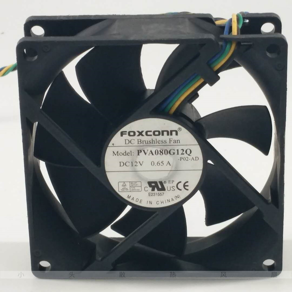 Quạt khung gầm Foxconn Foxconn PVA080G12Q 8cm 8025 12V 0.65 A4 Pin PWMCPU