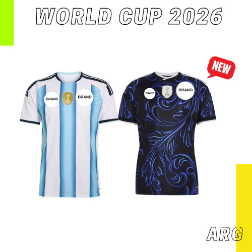 (MỚI) Argentina _ Home Away Messi Kit World Cup 2026 Bộ áo bóng đá Jersey Murah Kualiti Bola Sepak F
