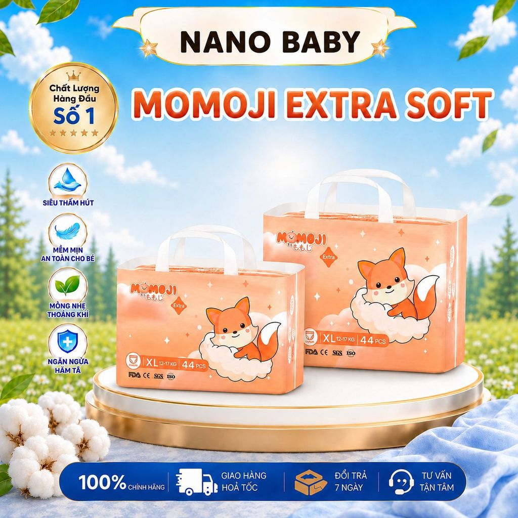 Bỉm Quần MOMOJI EXTRA SOFT Siêu Thấm Hút đủ size