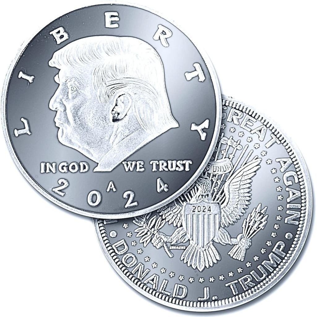 W3MT Trump Silver Coin2024Comes with a genuine certificate of authenticity，Presidential Coin，Trump C