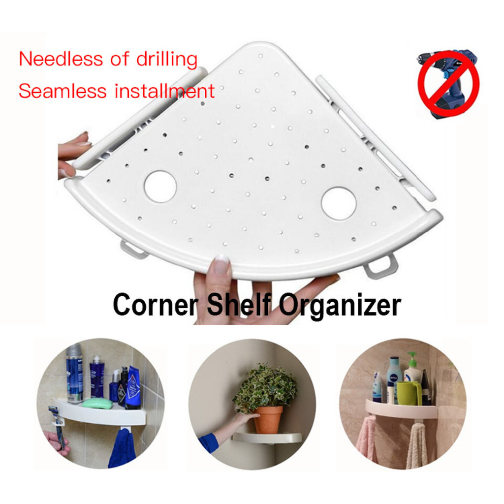 [Space-Saving] Triangular Wall-Mounted Multi-Functional Storage Shelf for Bathroom Kitchen and Area 