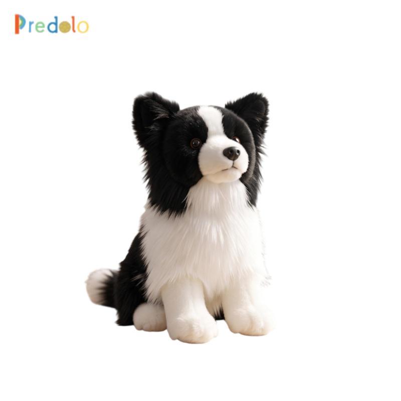 Predolo Cuddly Border Collie Thú Nhồi Bông Hugtable Border Collie Thú Nhồi Bông Đồ Chơi Mờ Mềm Mại C