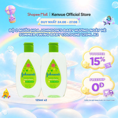 Combo 2 Chai Nước Hoa Cho Bé Johnson's Baby Cologne Hương Ngày Hè Summer Swing Baby Cologne 125ml