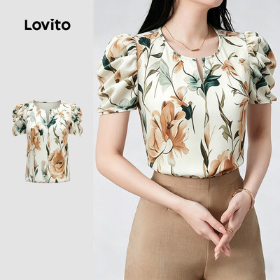 Áo kiểu nữ Lovito xuân hè hoa thanh lịch LK6ED352