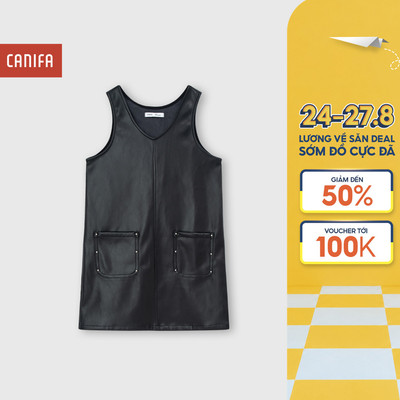 Váy da bé gái CANIFA kiểu yếm dáng suông rộng 1DS25C013