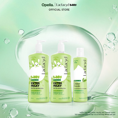 Bộ 2 Chai Sữa Tắm Gội Trẻ Em Lactacyd Baby Extra Milky Size Jumbo 800ml + Chai DDVS Phụ Nữ Lactacyd Odor Fresh 250ml